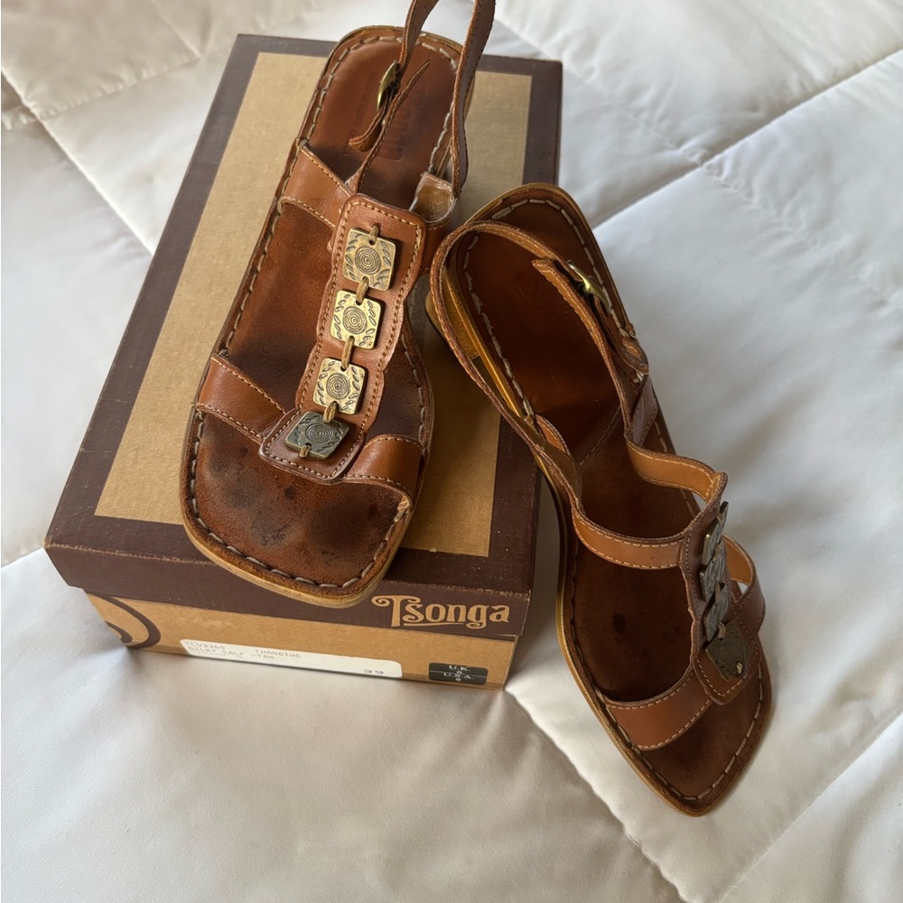 Vintage South African Leather Strappy Sandals